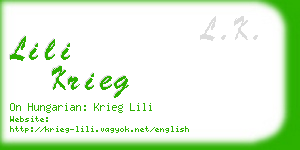 lili krieg business card